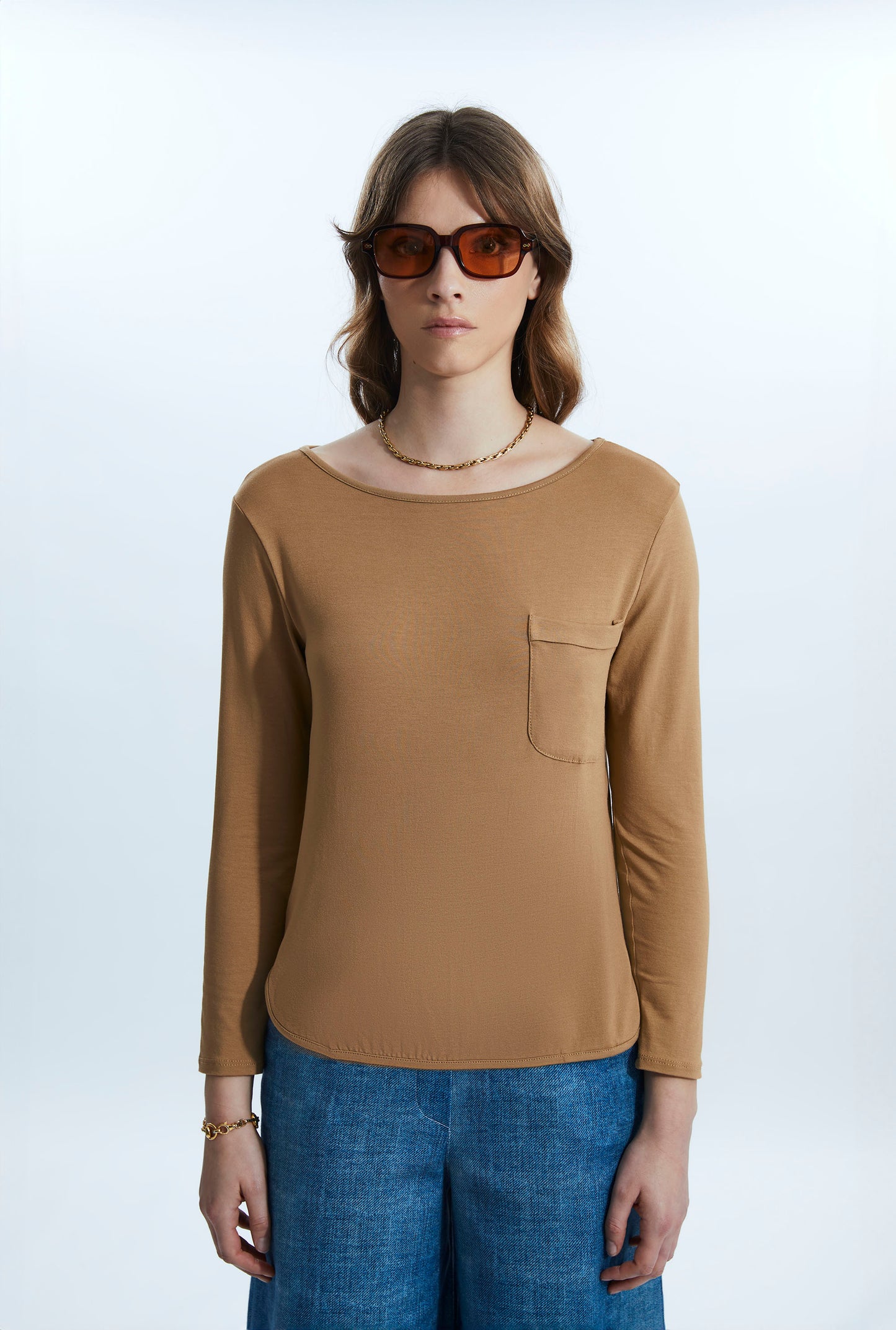 Pocket Jersey T-shirt Camel