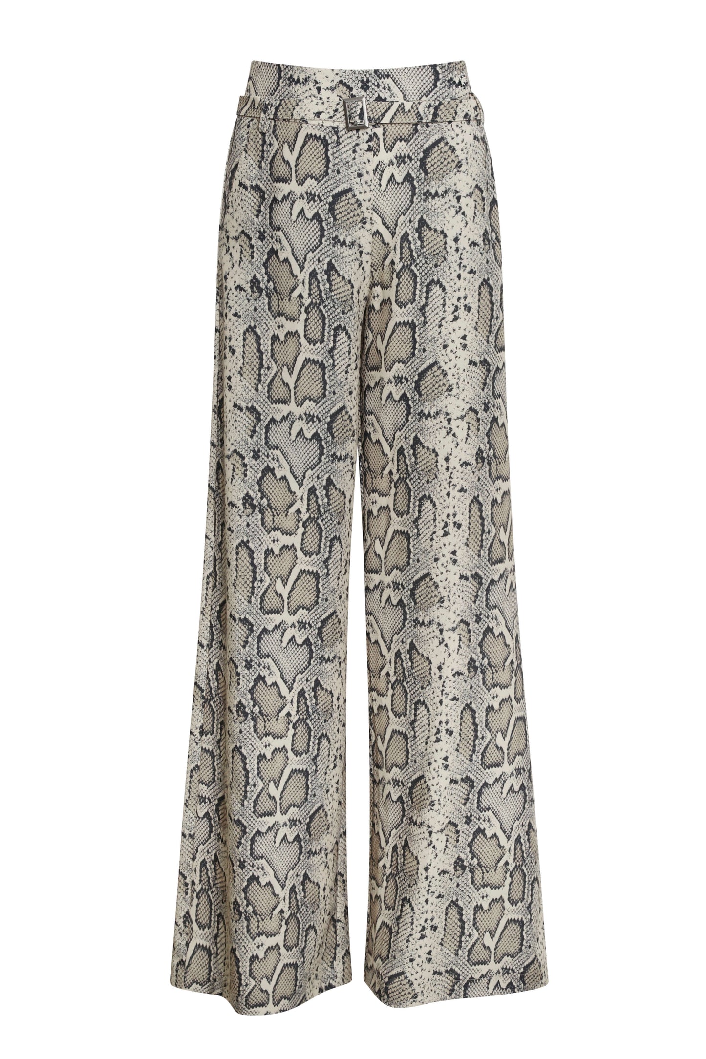 Python Print Trousers Beige