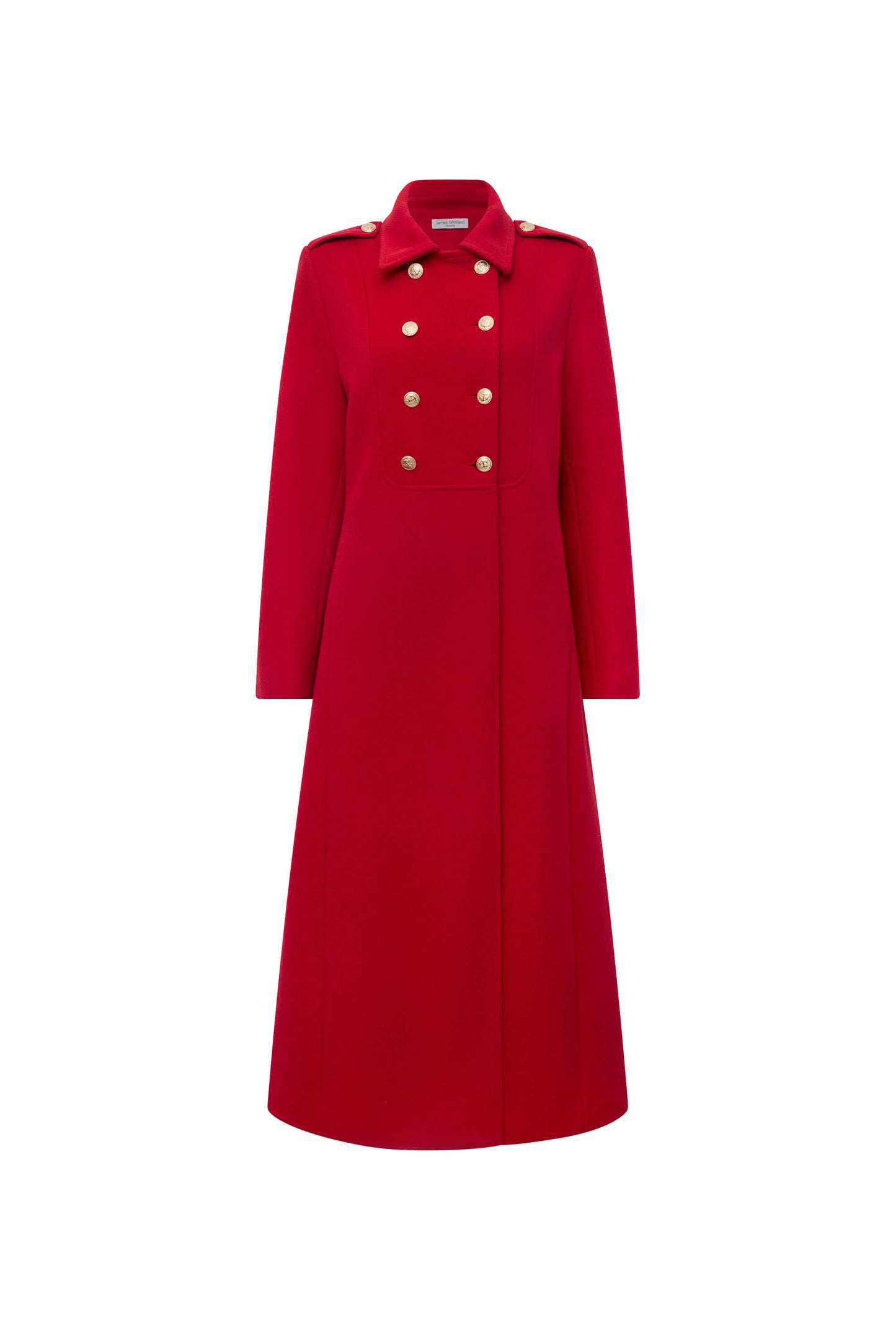 Red Long Military Coat