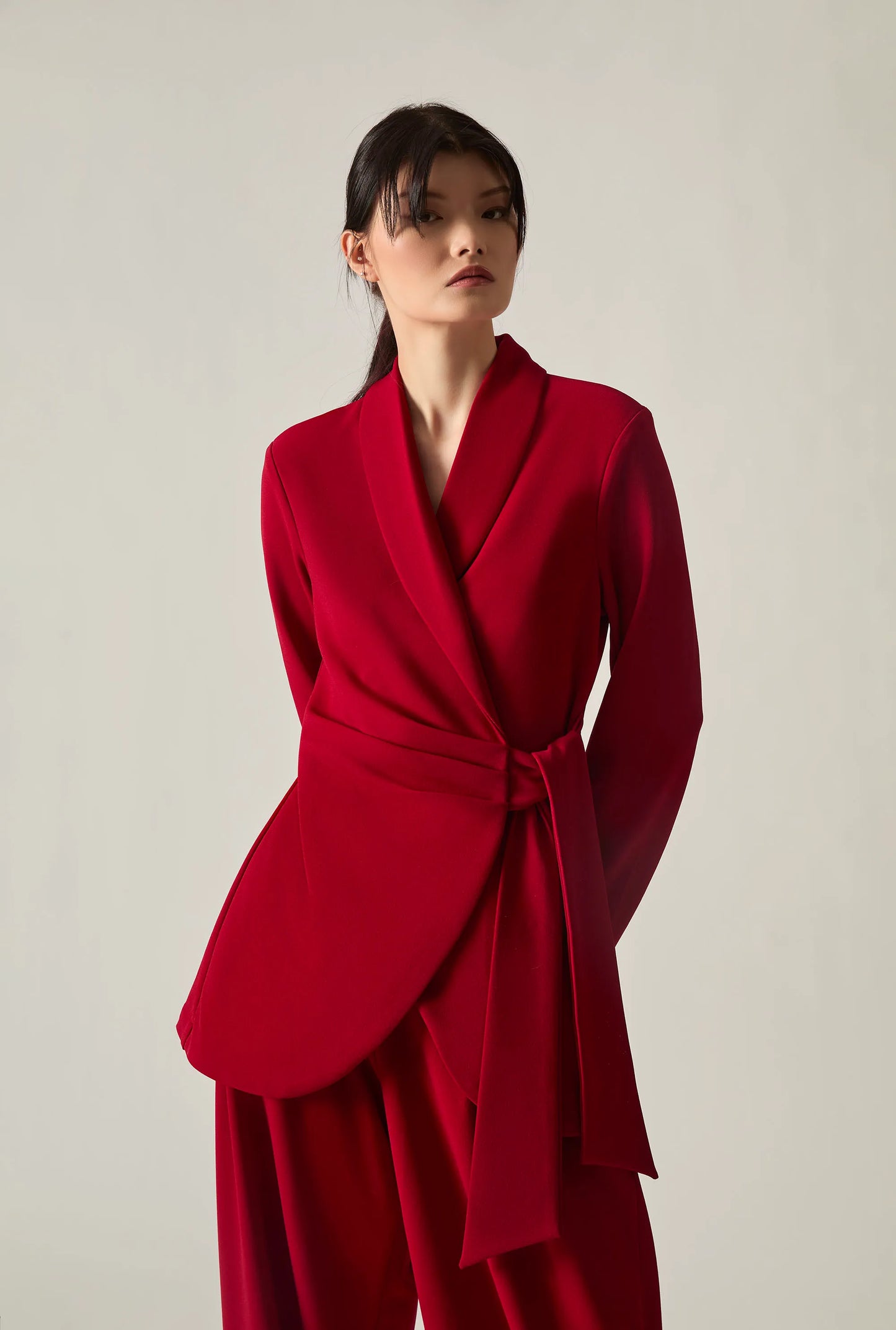 Red Side Sash Blazer