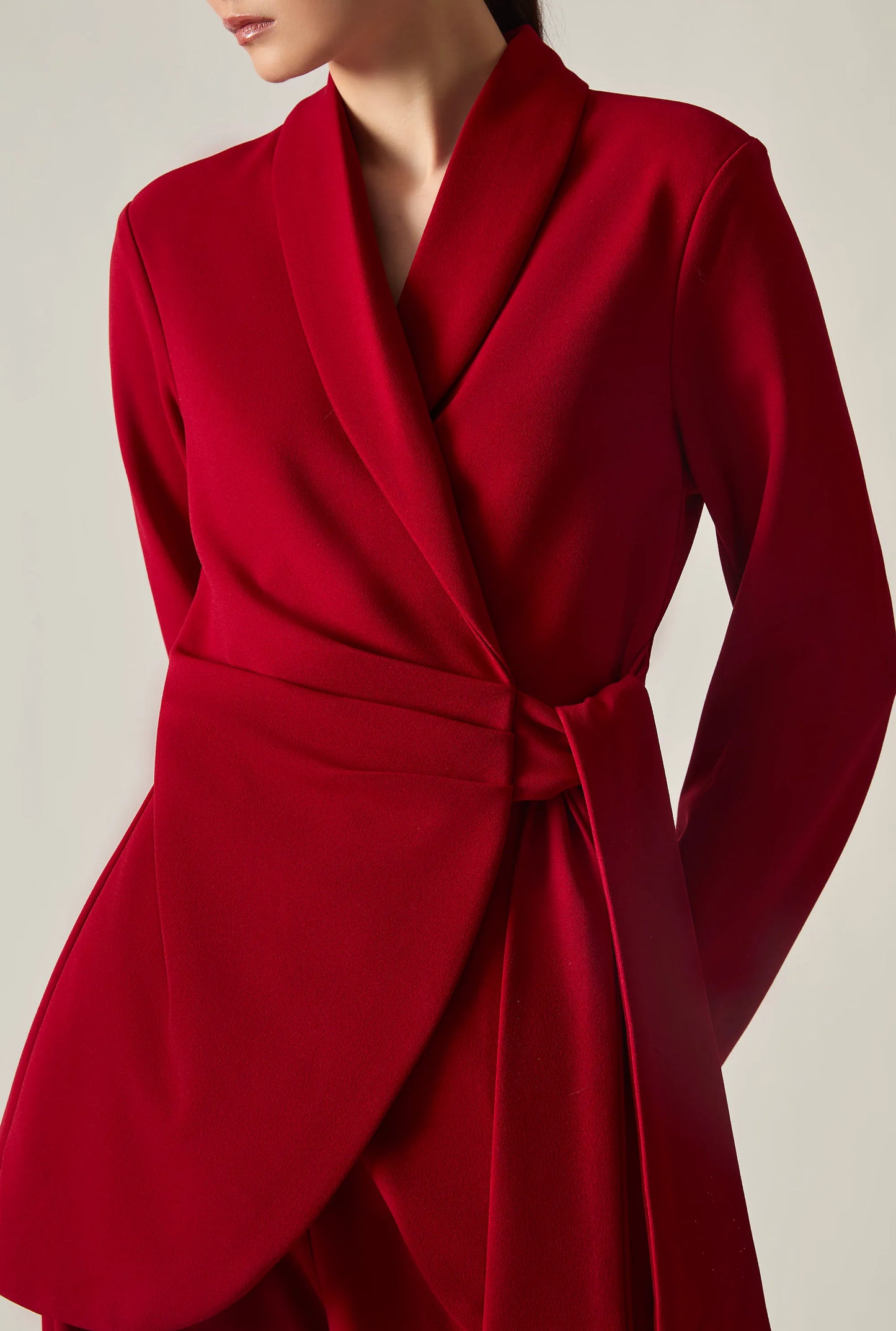 Red Side Sash Blazer