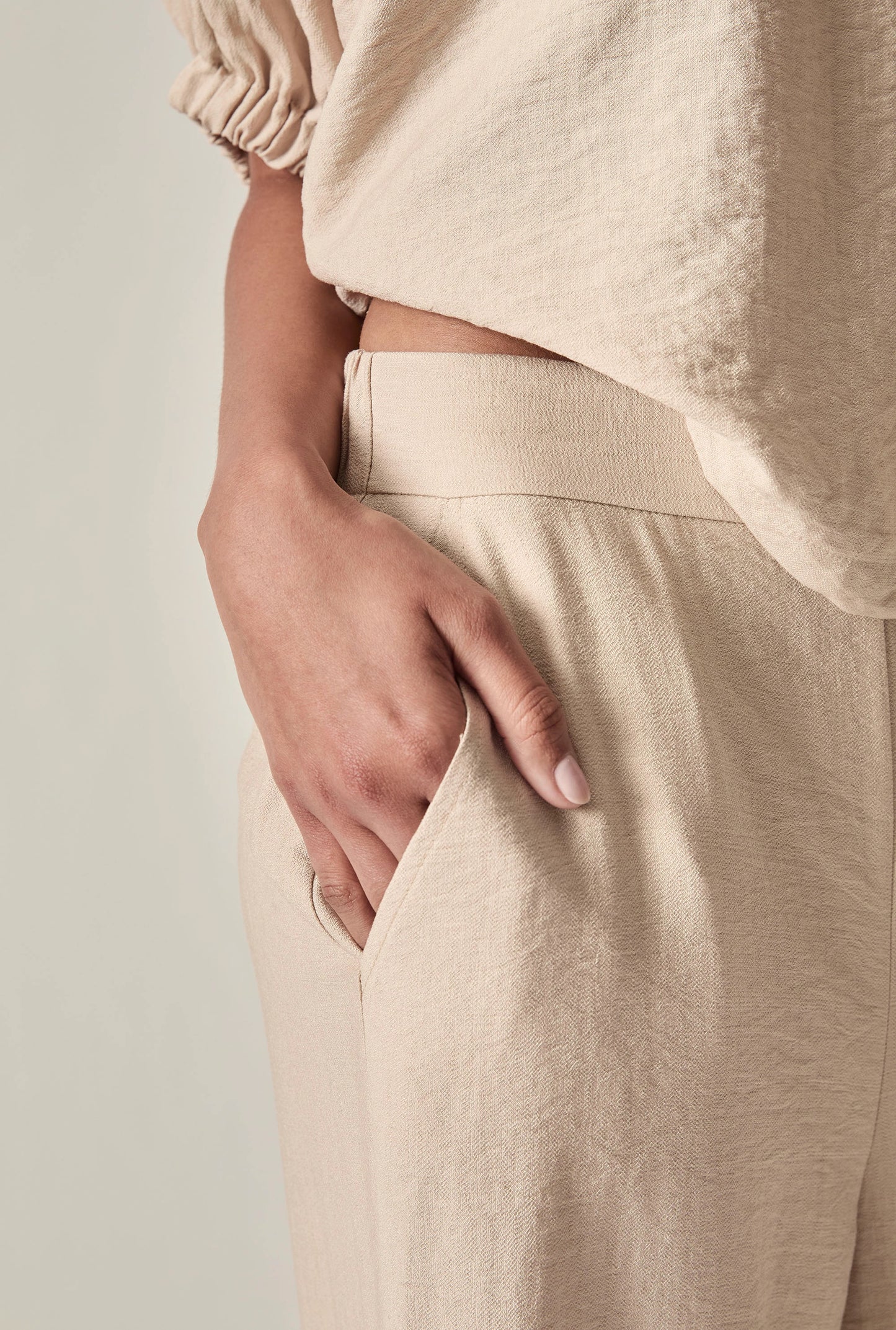 Relaxed Pull-On Trousers – Oatmeal