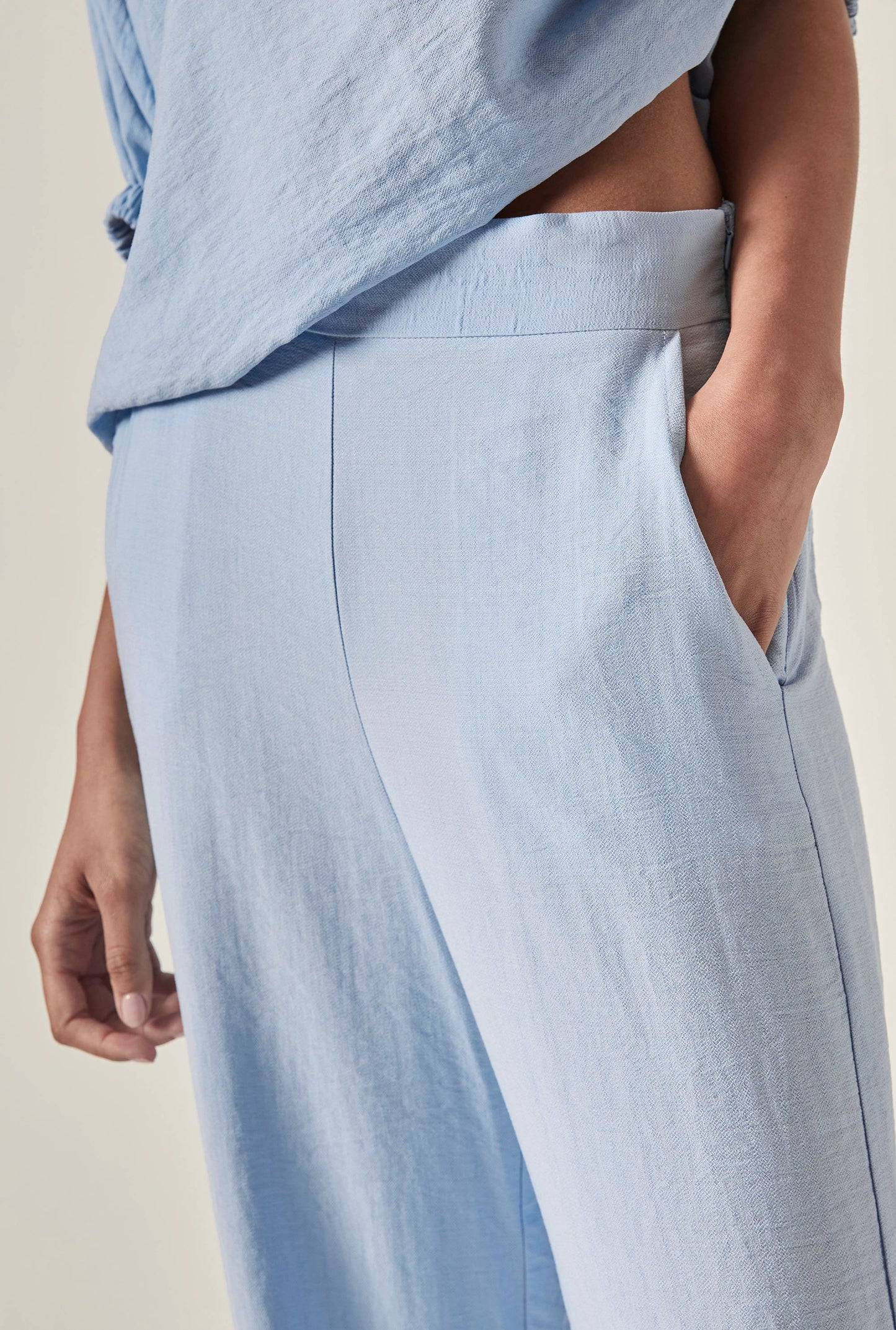 Relaxed Pull-On Trousers – Powder Blue