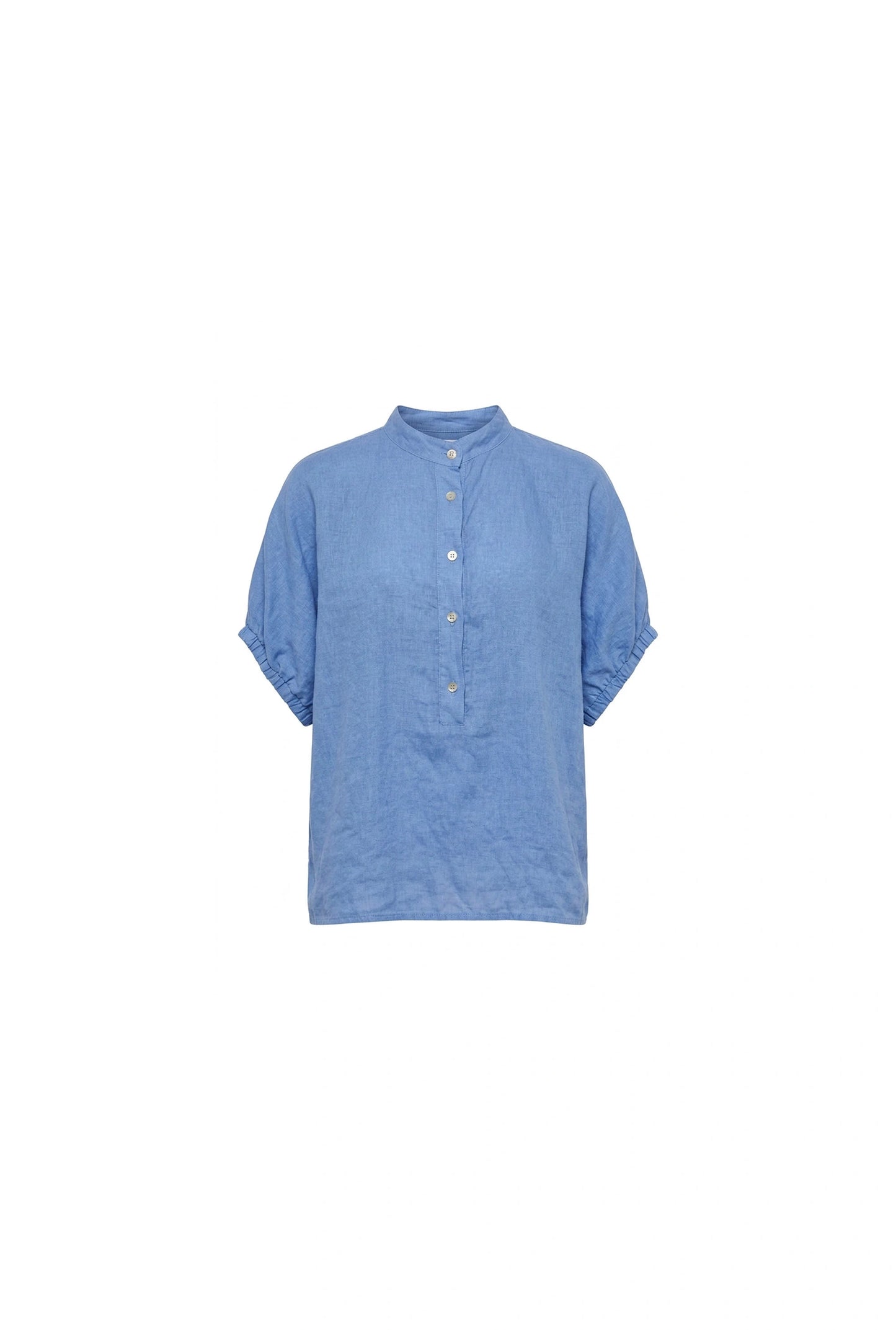 Relaxed Blue Linen Blouse