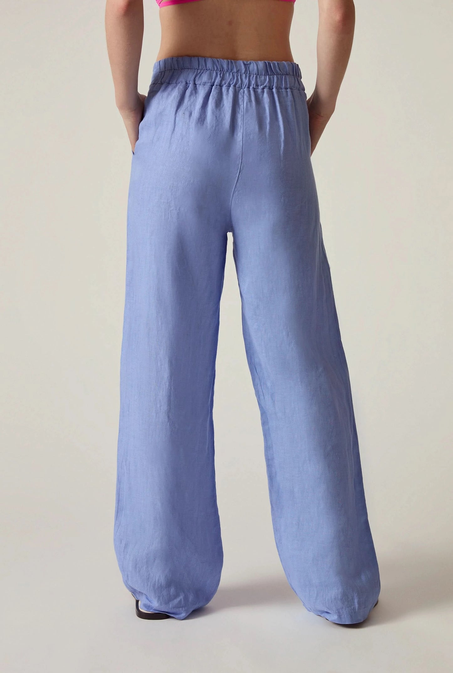 Relaxed Blue Linen Trousers
