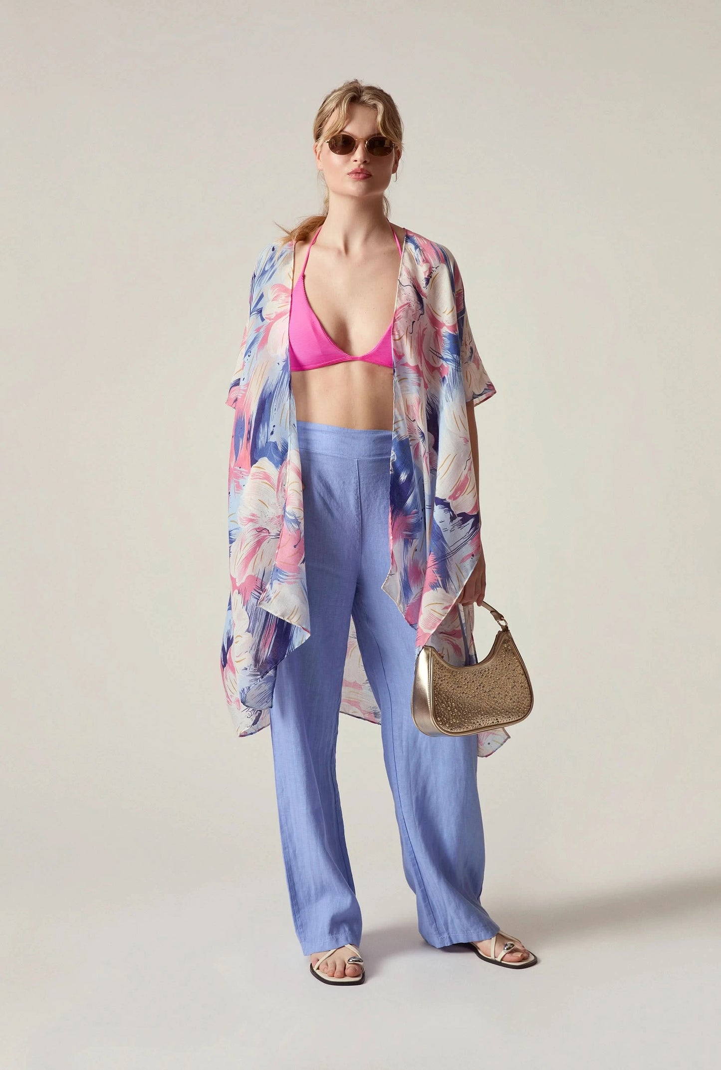 Relaxed Blue Linen Trousers