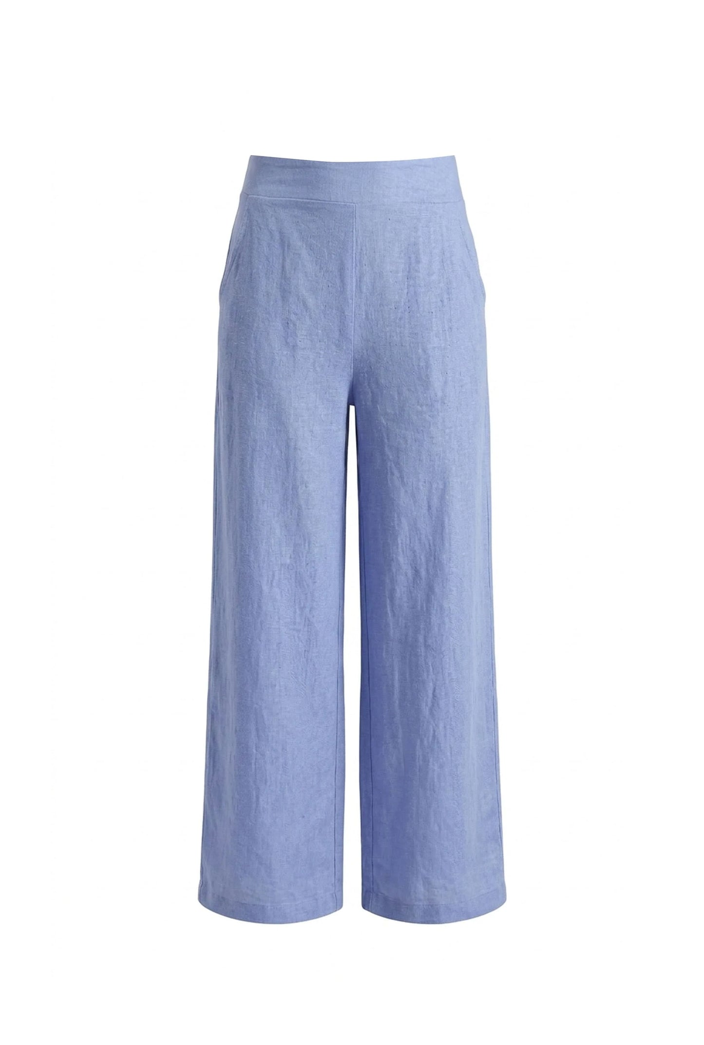 Relaxed Blue Linen Trousers