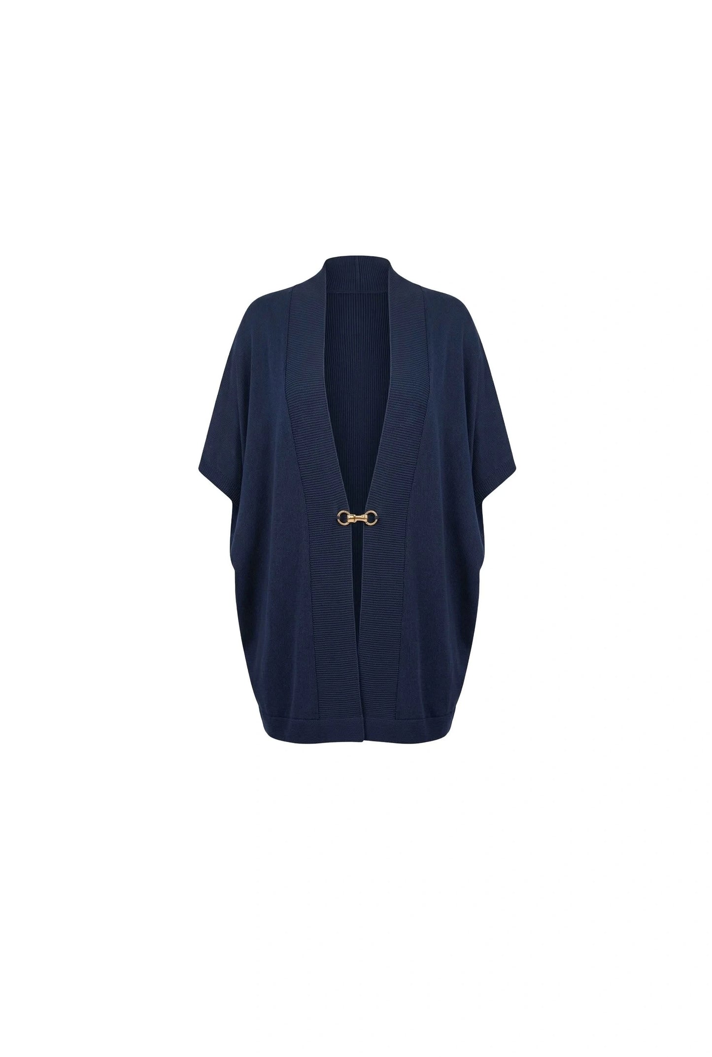 Relaxed Clasp Front Cover-Up - Navy