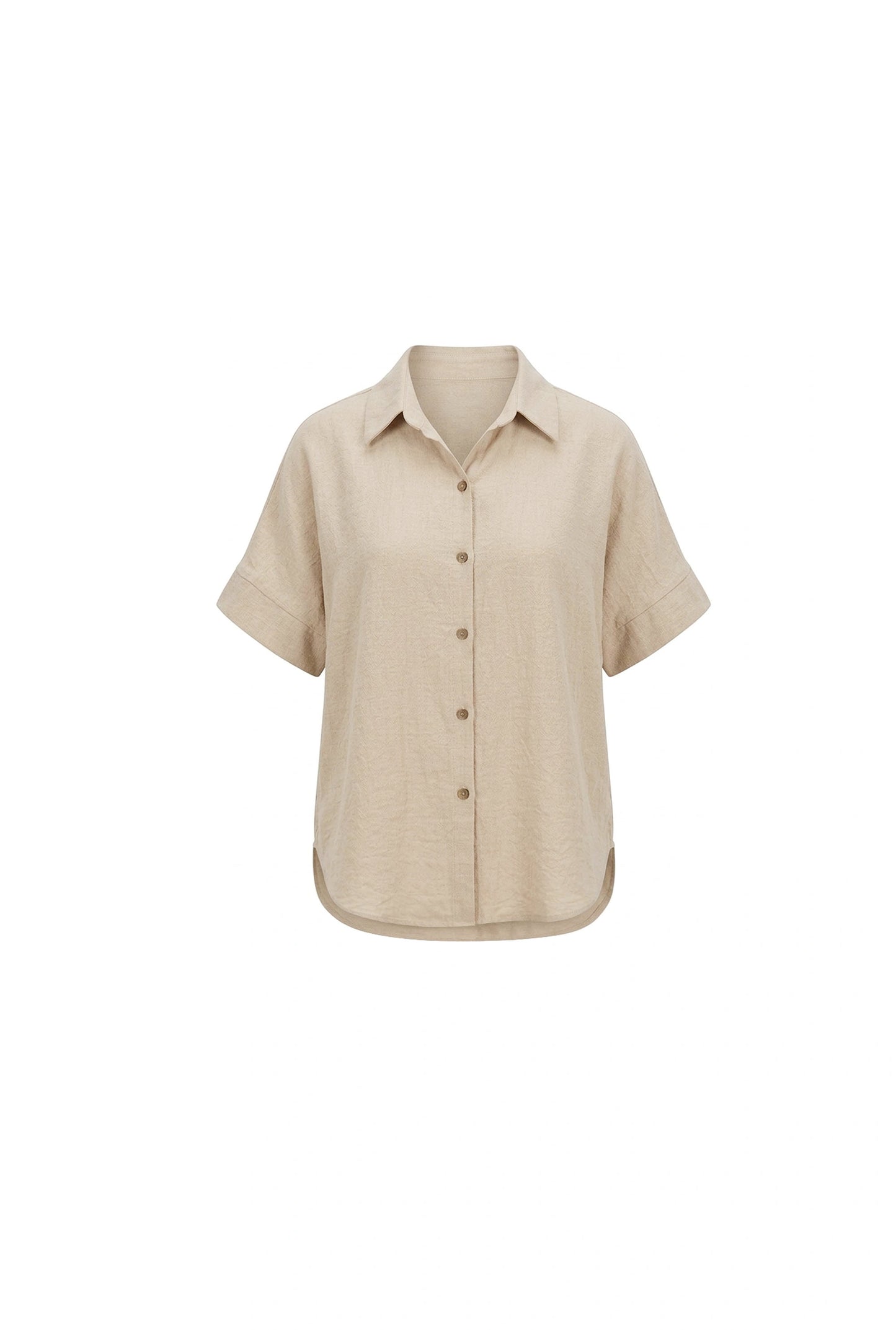 Relaxed Short Sleeve Blouse – Oatmeal