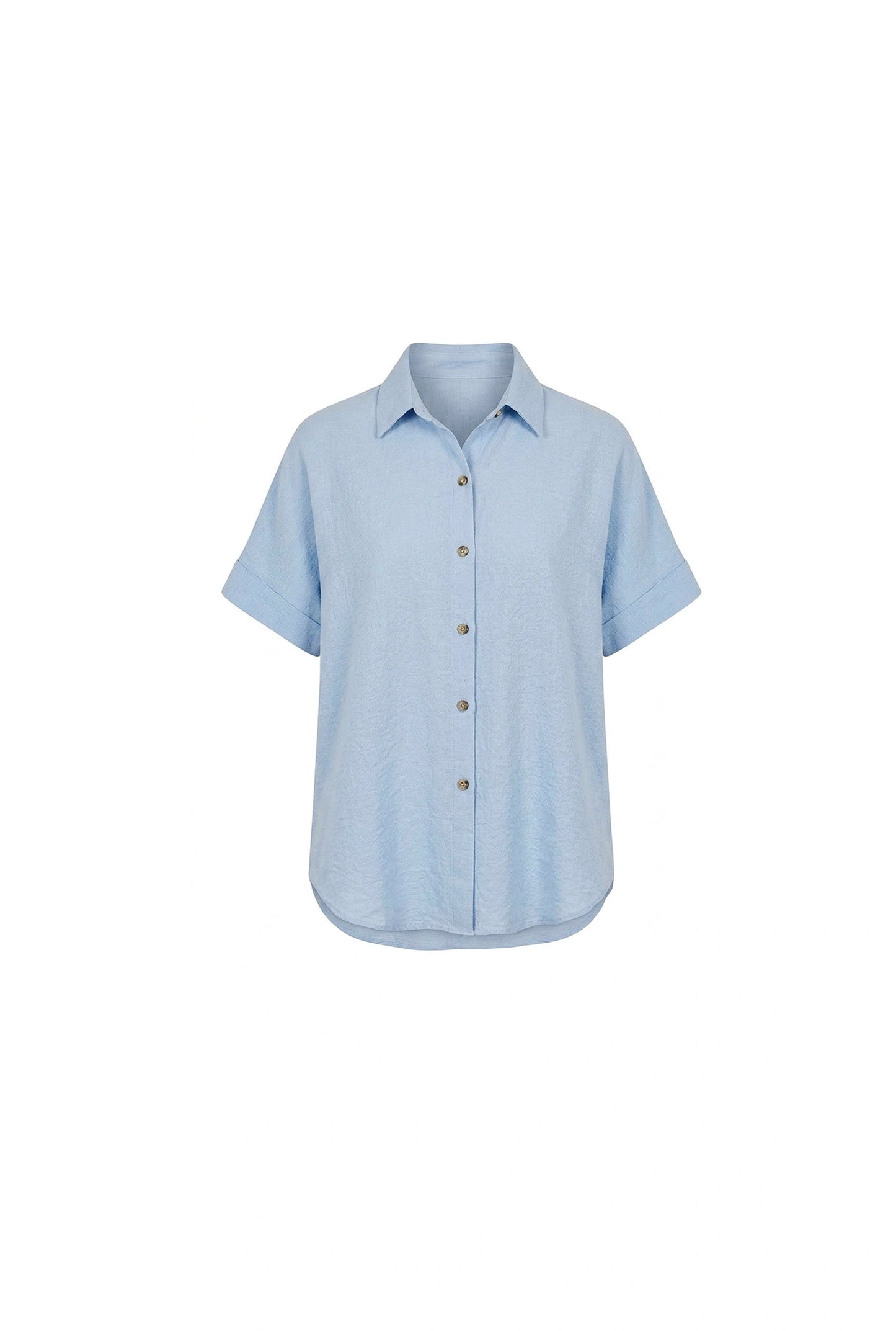 Relaxed Short Sleeve Blouse – Powder Blue
