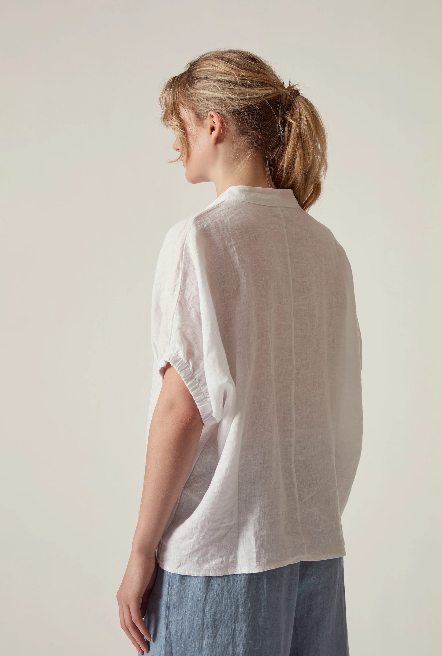 Relaxed White Linen Blouse