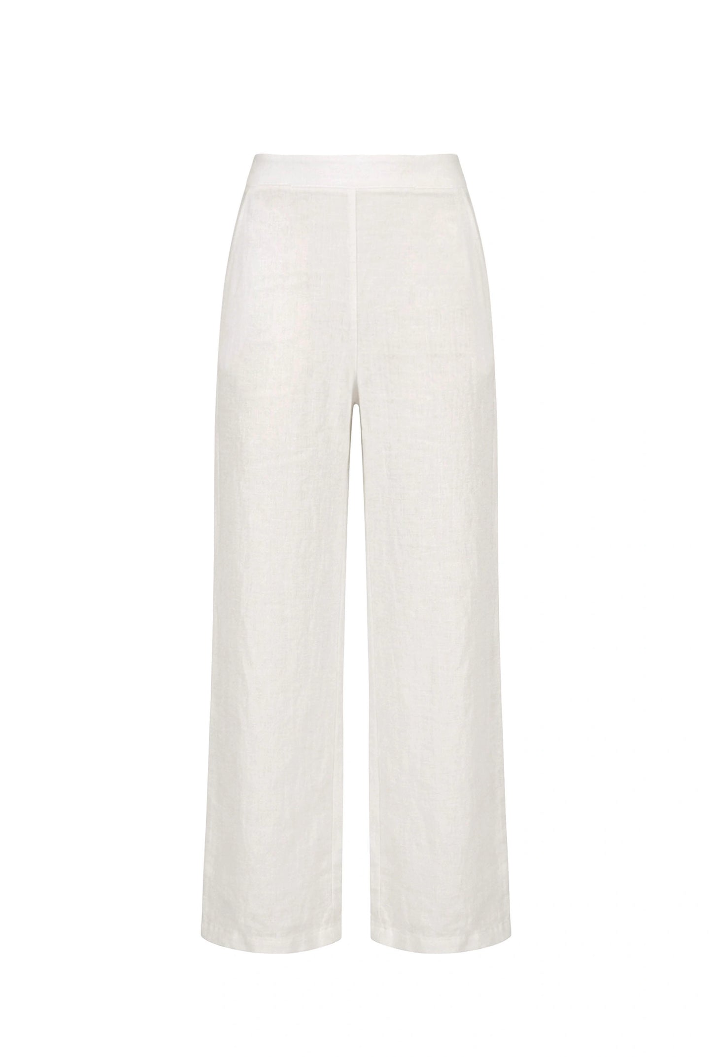 Relaxed White Linen Trousers