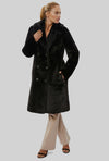 Reversible Faux Leather Coat Black