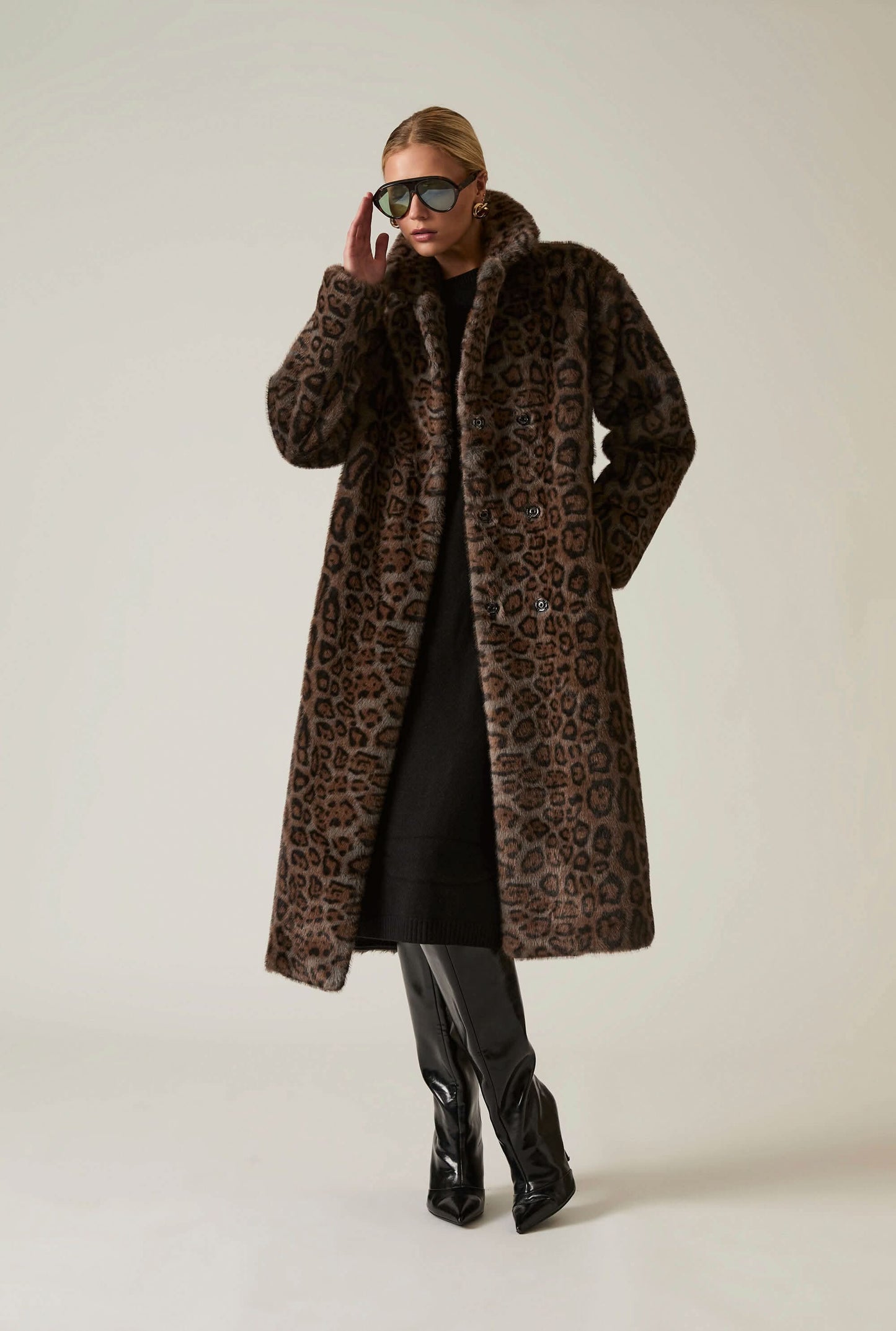 Reversible Leopard Faux Fur Coat