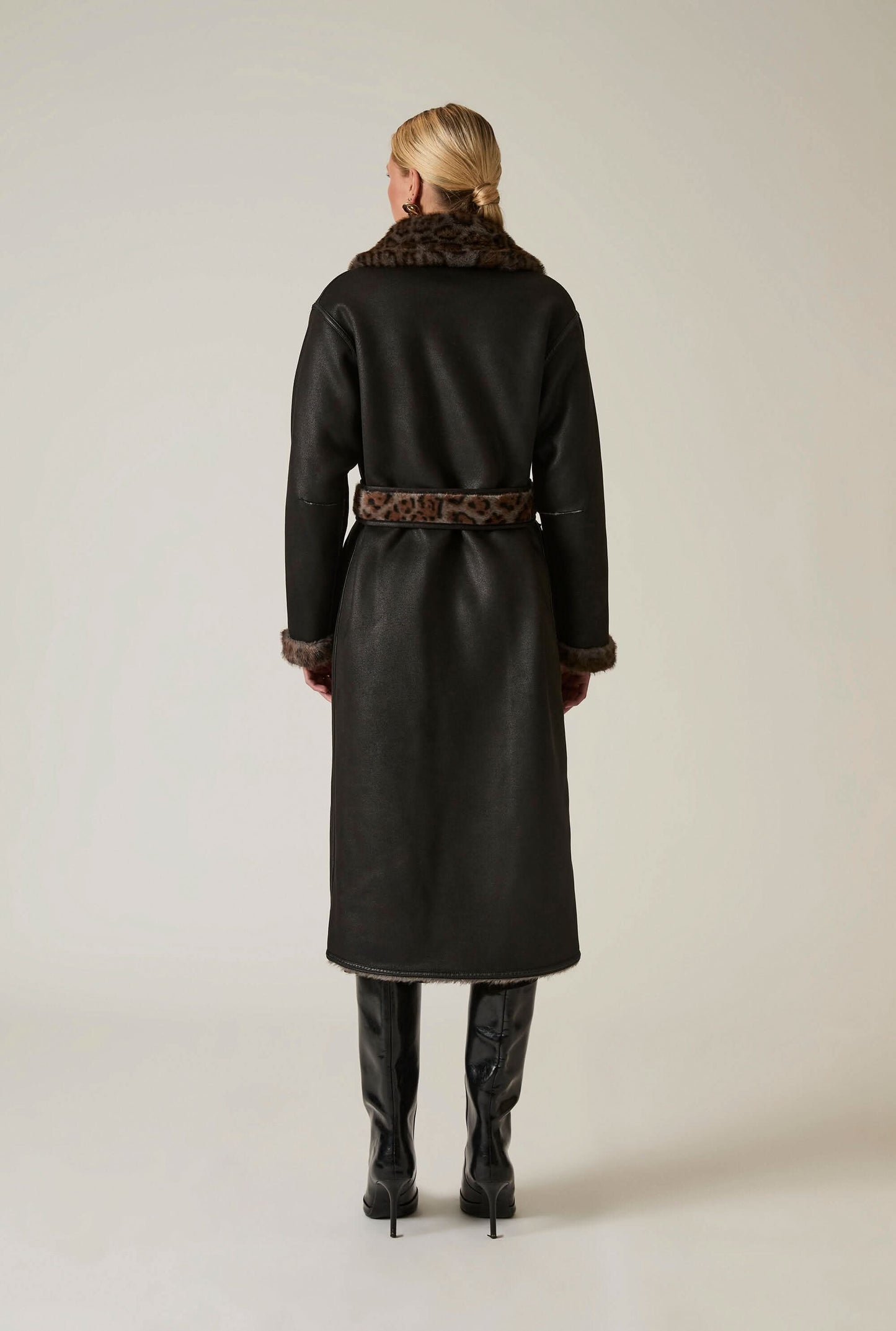 Reversible Leopard Faux Fur Coat