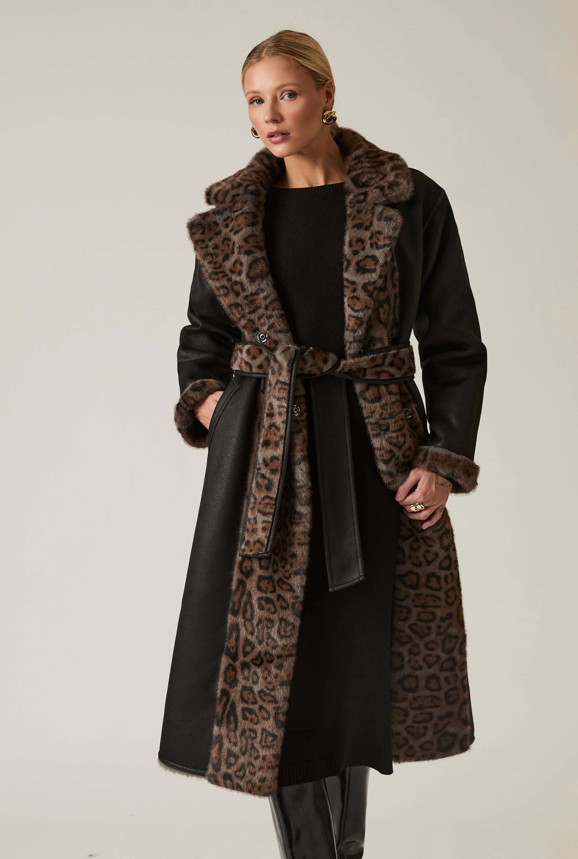 Reversible Leopard Faux Fur Coat | Bold and Stylish Women's