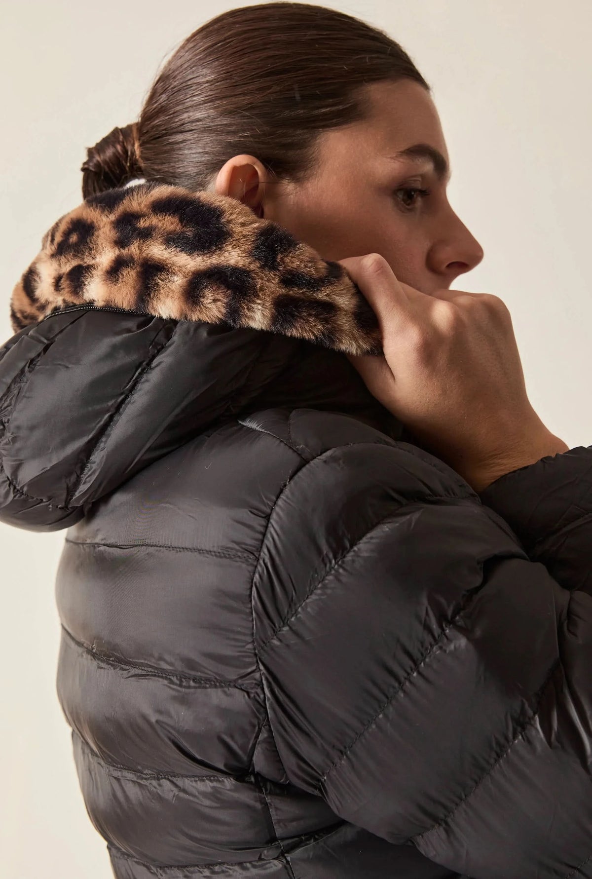 Reversible Leopard Print Hooded Coat