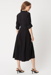 Roll Sleeve Midi Dress Black