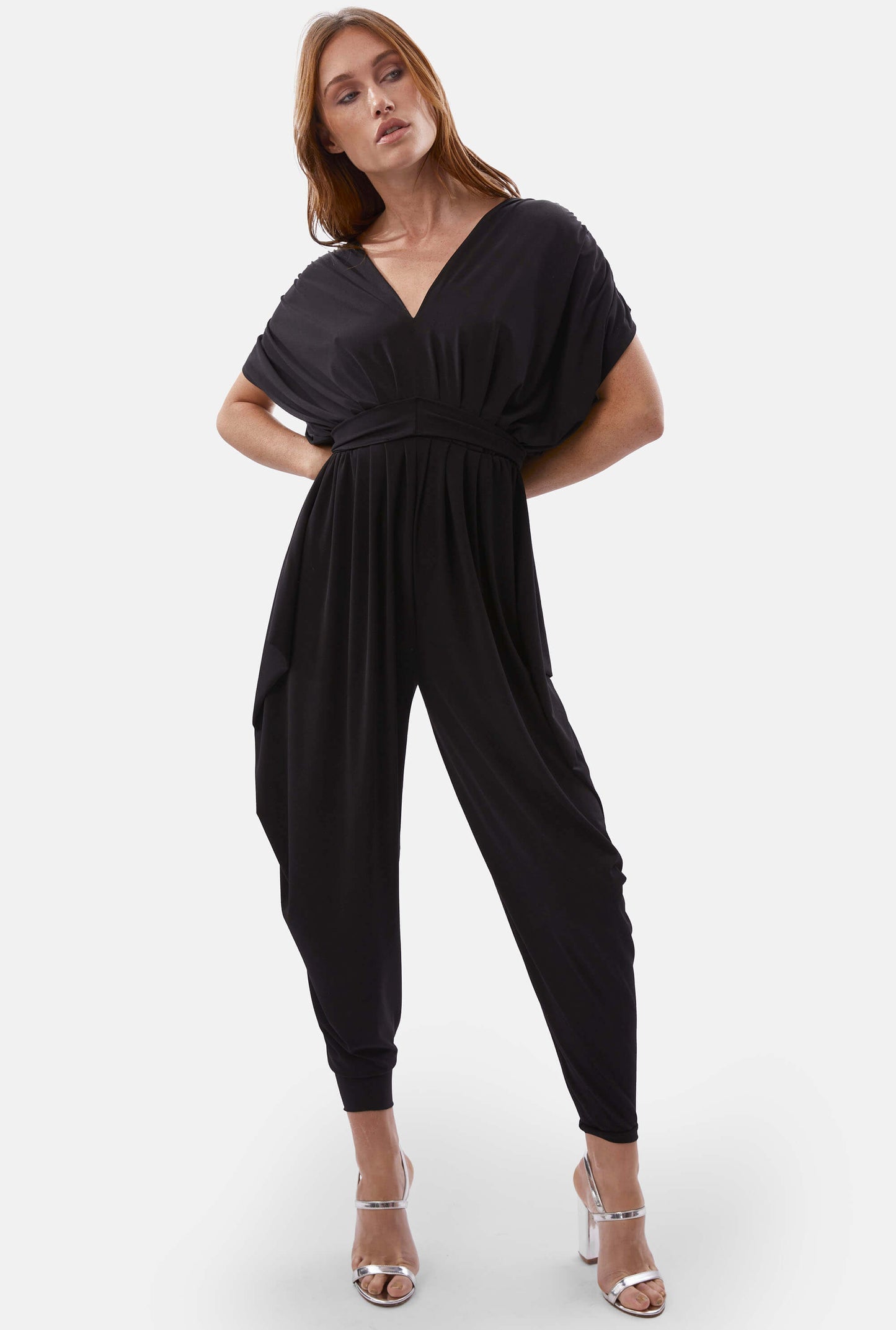 Ruched Jumpsuit Black