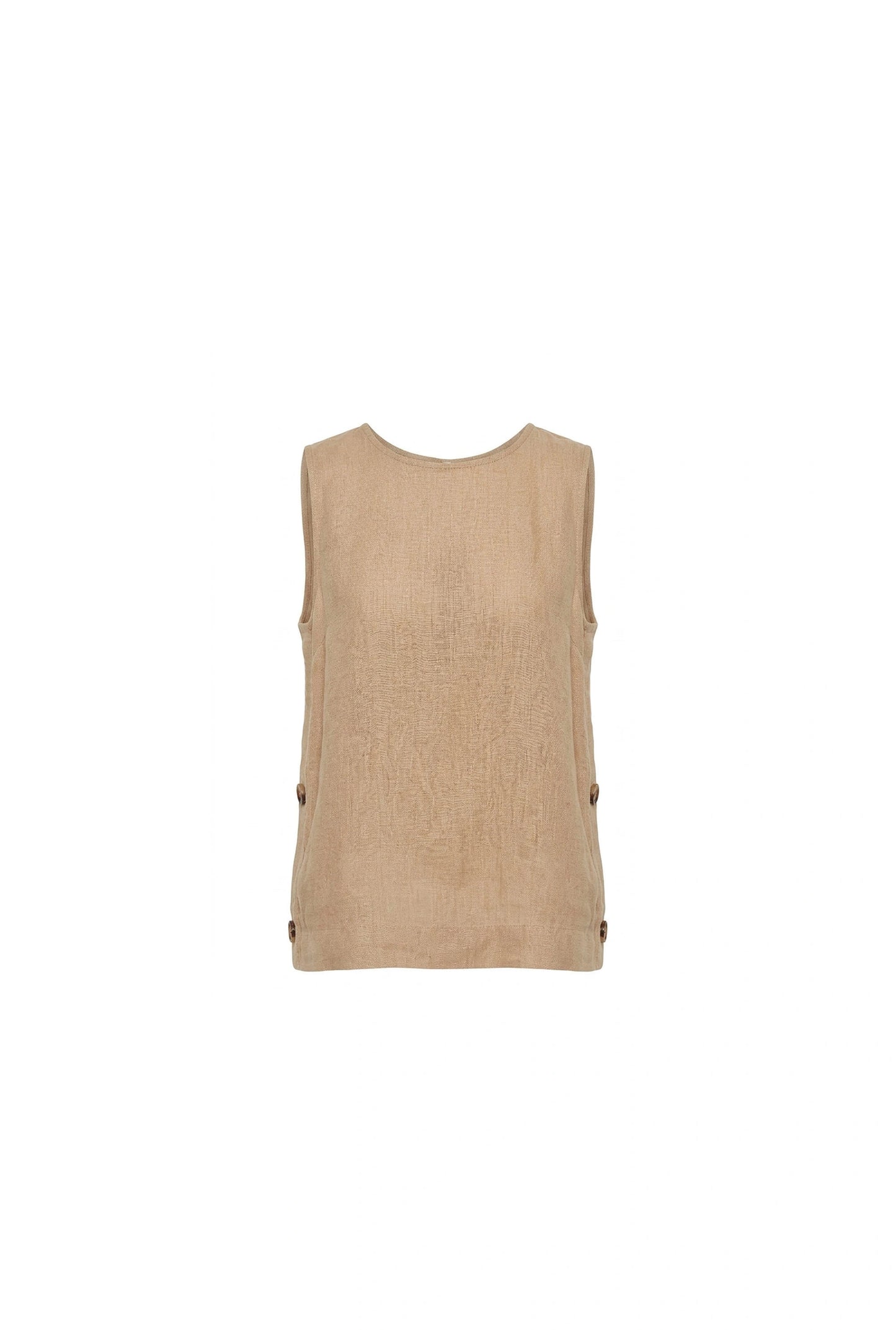 Sand Linen Sleeveless Top