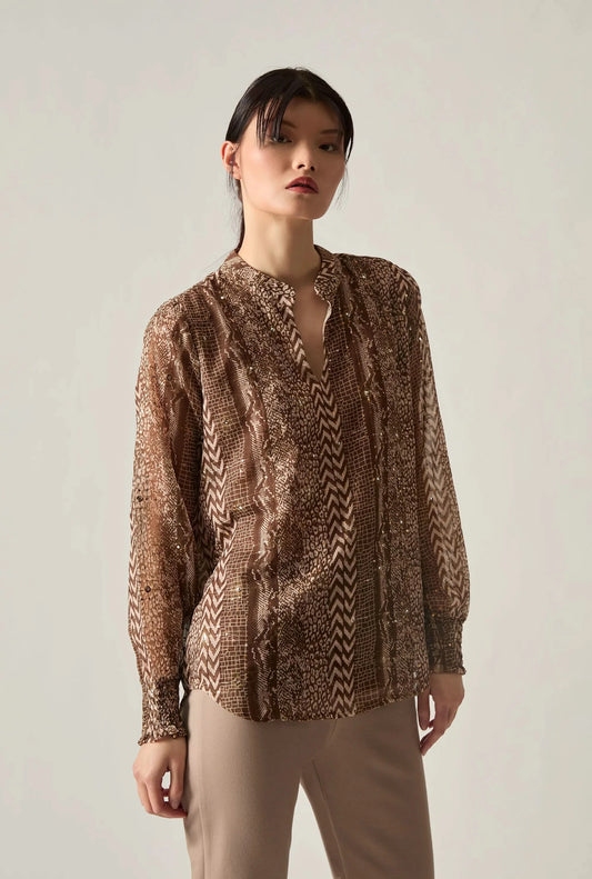 Sequin Animal Print Blouse