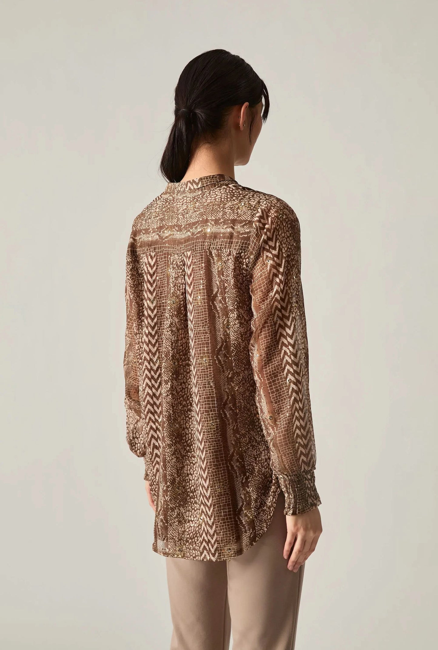 Sequin Animal Print Blouse