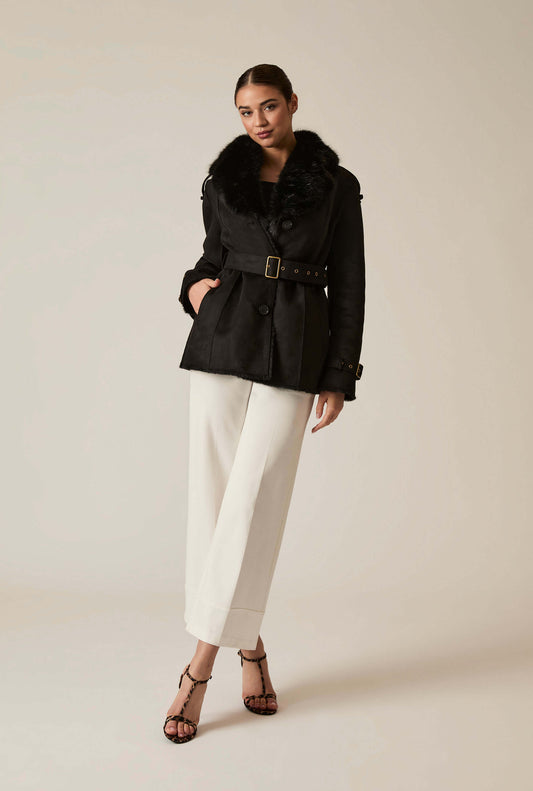 Short Faux Fur Black Coat