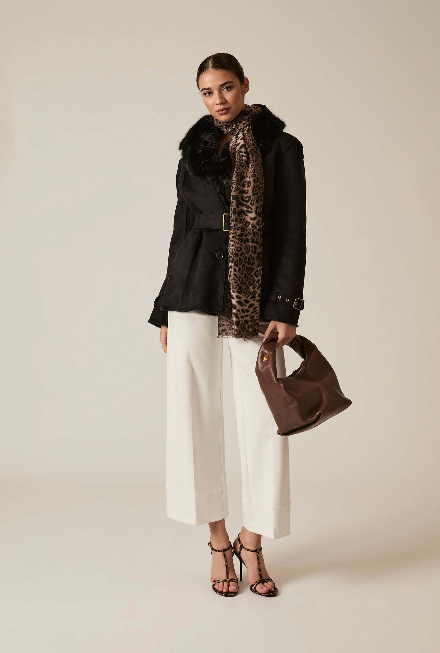 Short Faux Fur Black Coat