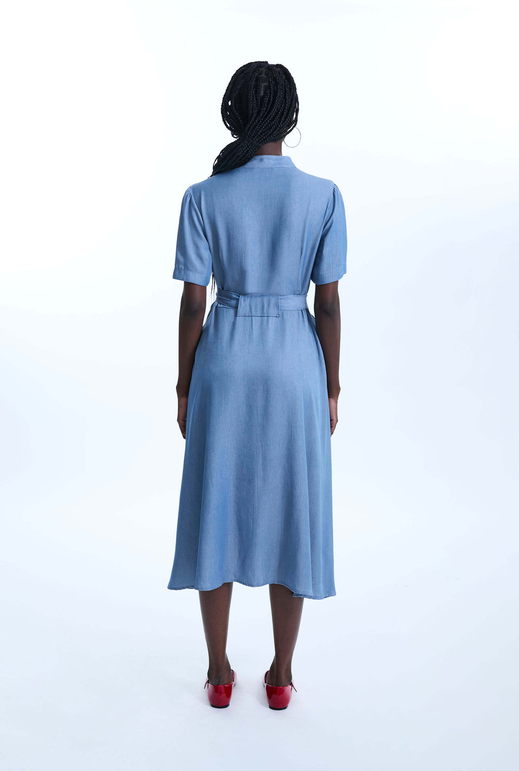 Short Sleeve Day Dress Blue