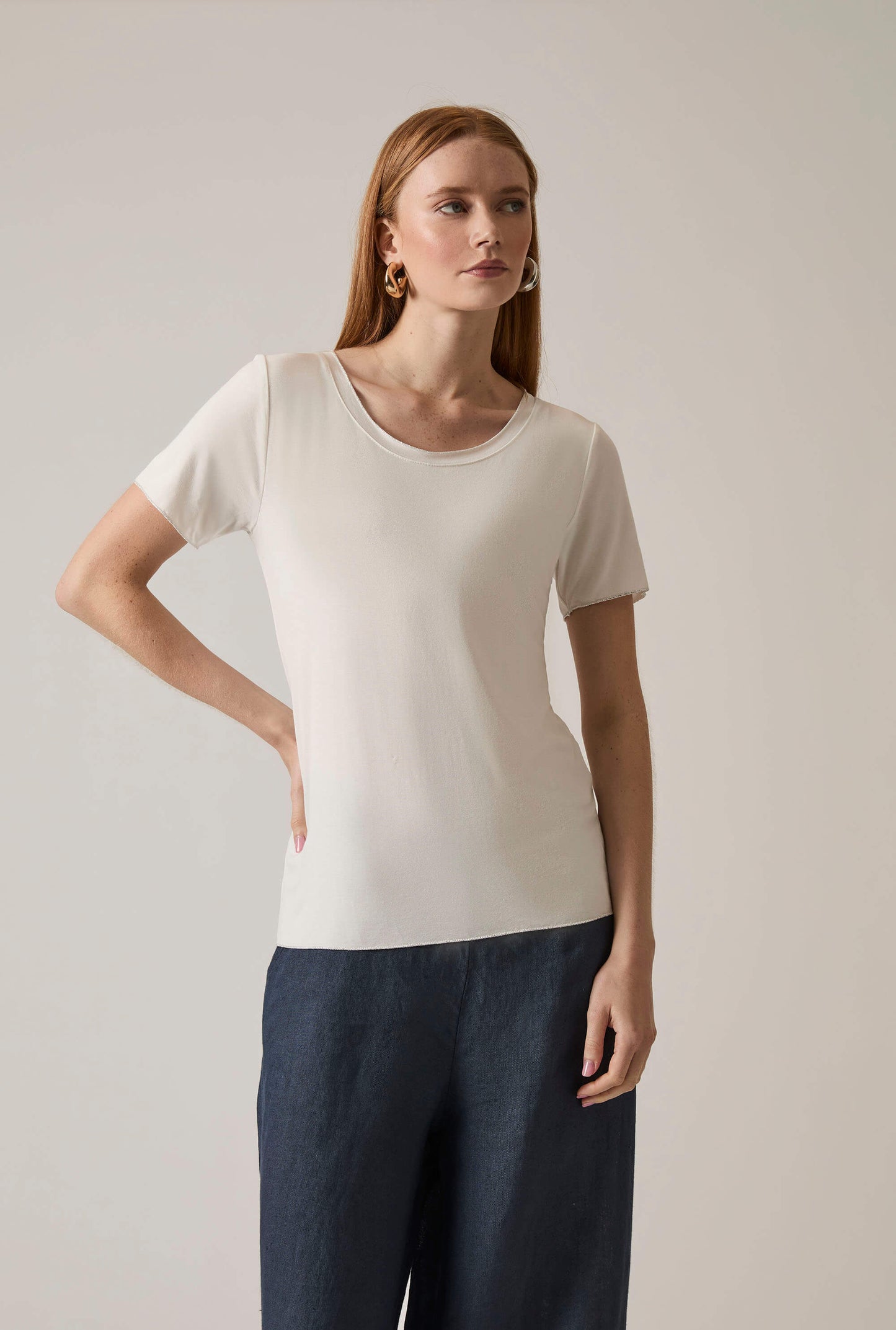 Short Sleeve White Top