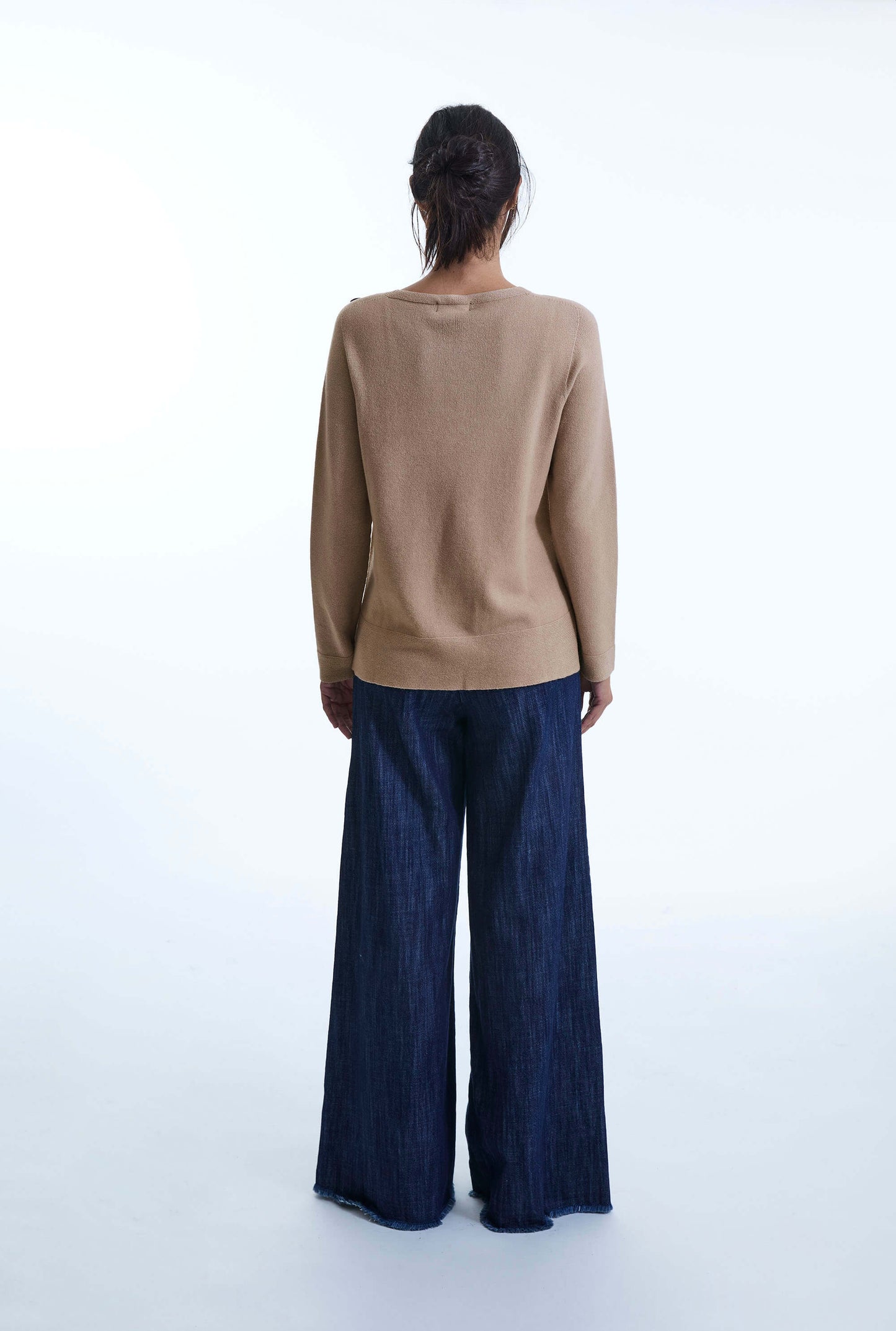 Side Button Taupe Jumper