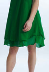 Sleeveless Wave Hem Dress Green