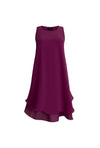 Sleeveless Wave Hem Dress Purple