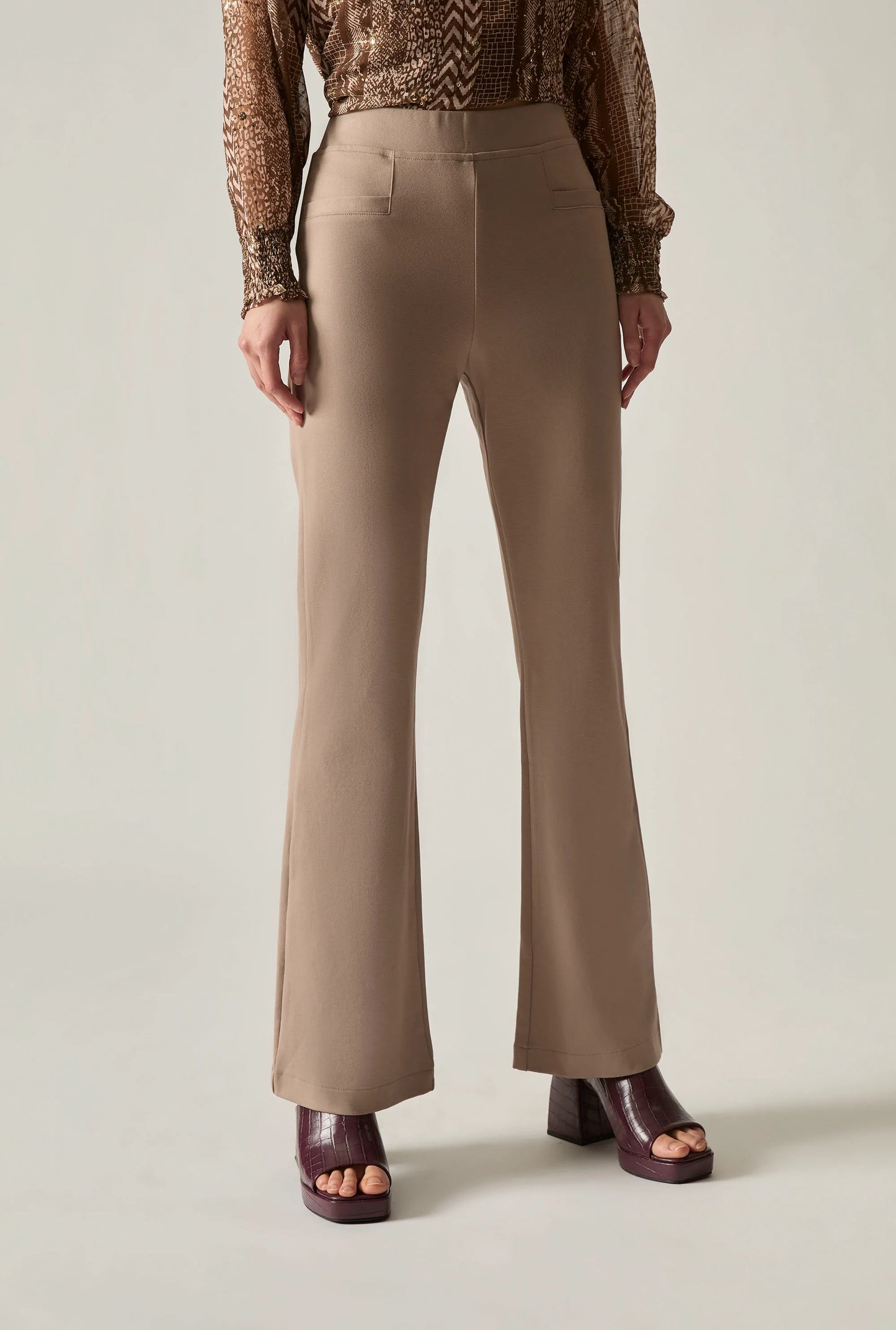 Taupe Bootleg Trousers