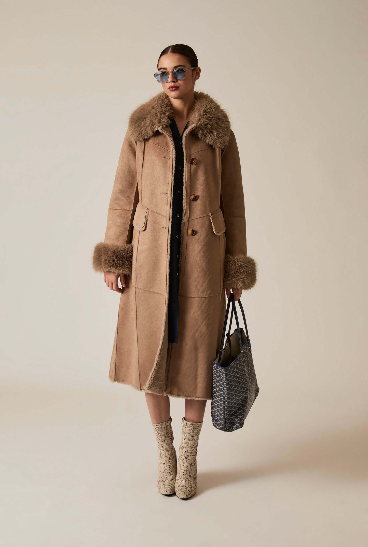 Taupe Faux Fur Coat