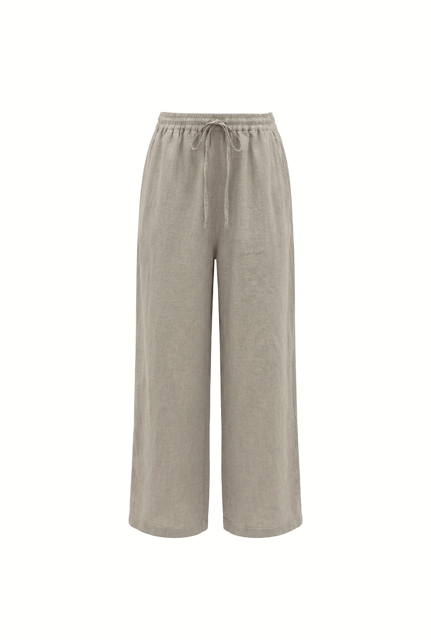 Taupe Pure Linen Trousers