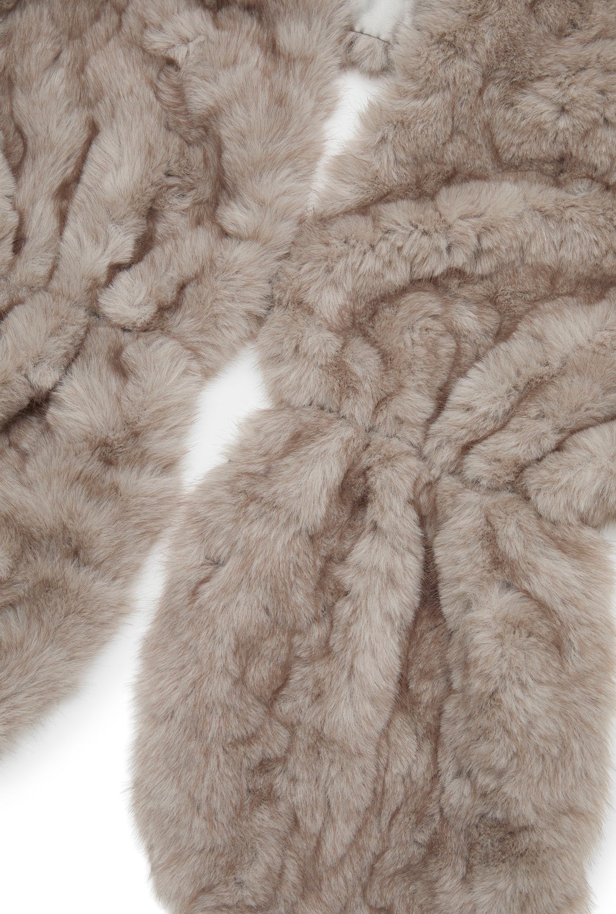 Taupe Textured Faux Fur Collar