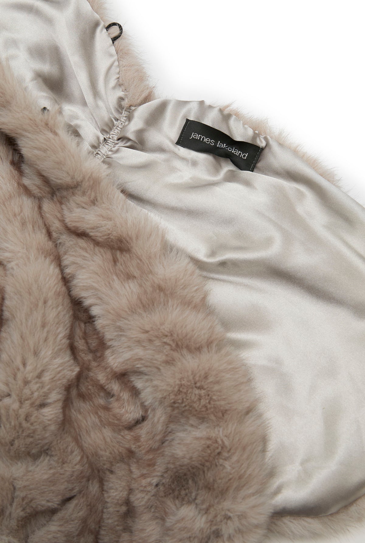 Taupe Textured Faux Fur Collar