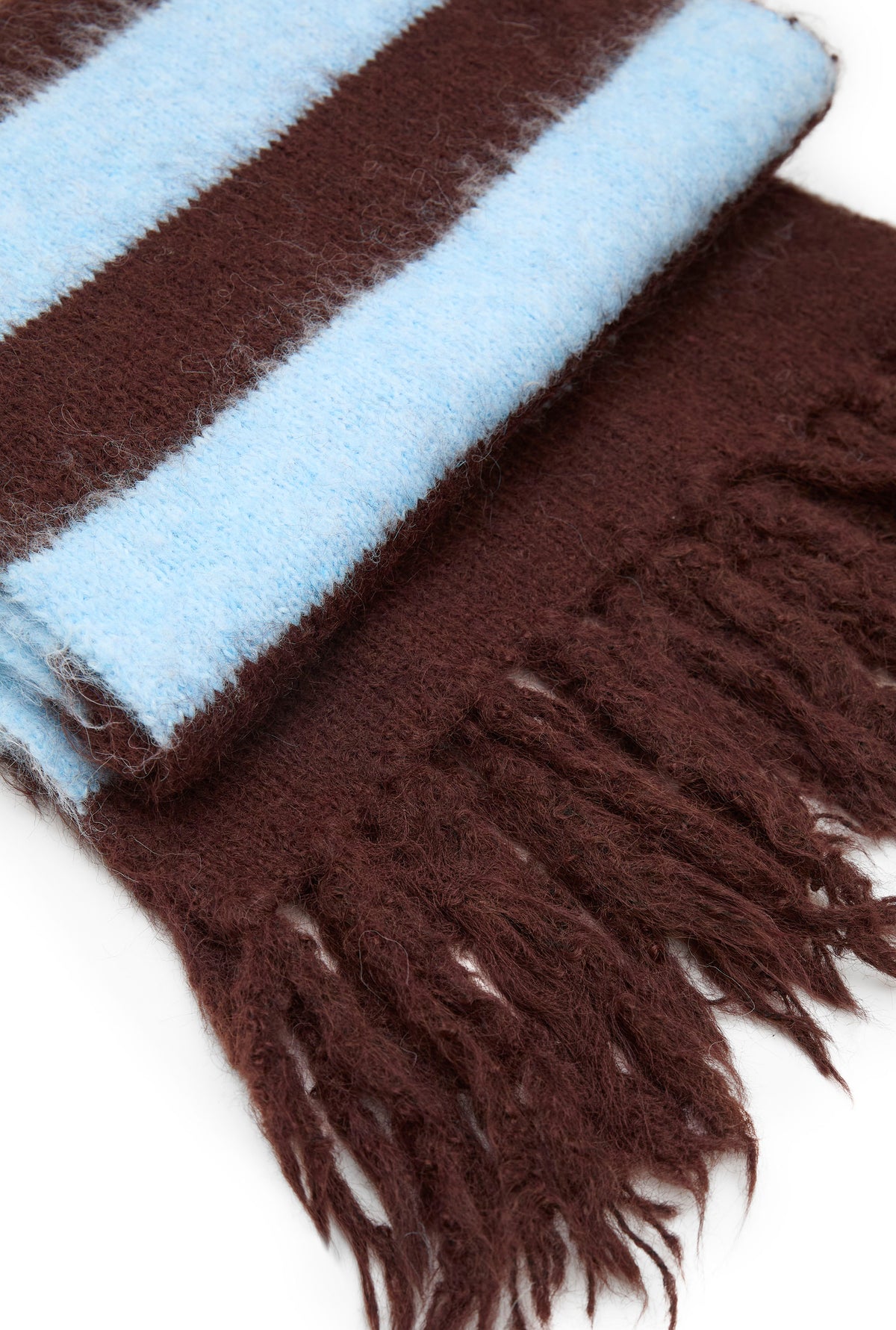Teal & Brown Stripe Blanket Scarf