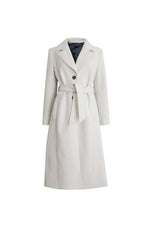 Three Buttons Belted Coat in White