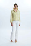 Tiered Tweed Jacket Yellow