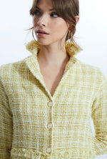 Tiered Tweed Jacket Yellow