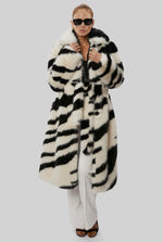 Tiger Long Faux Fur Coat