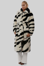 Tiger Long Faux Fur Coat