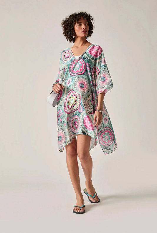 Turquoise Mandala Print Kaftan
