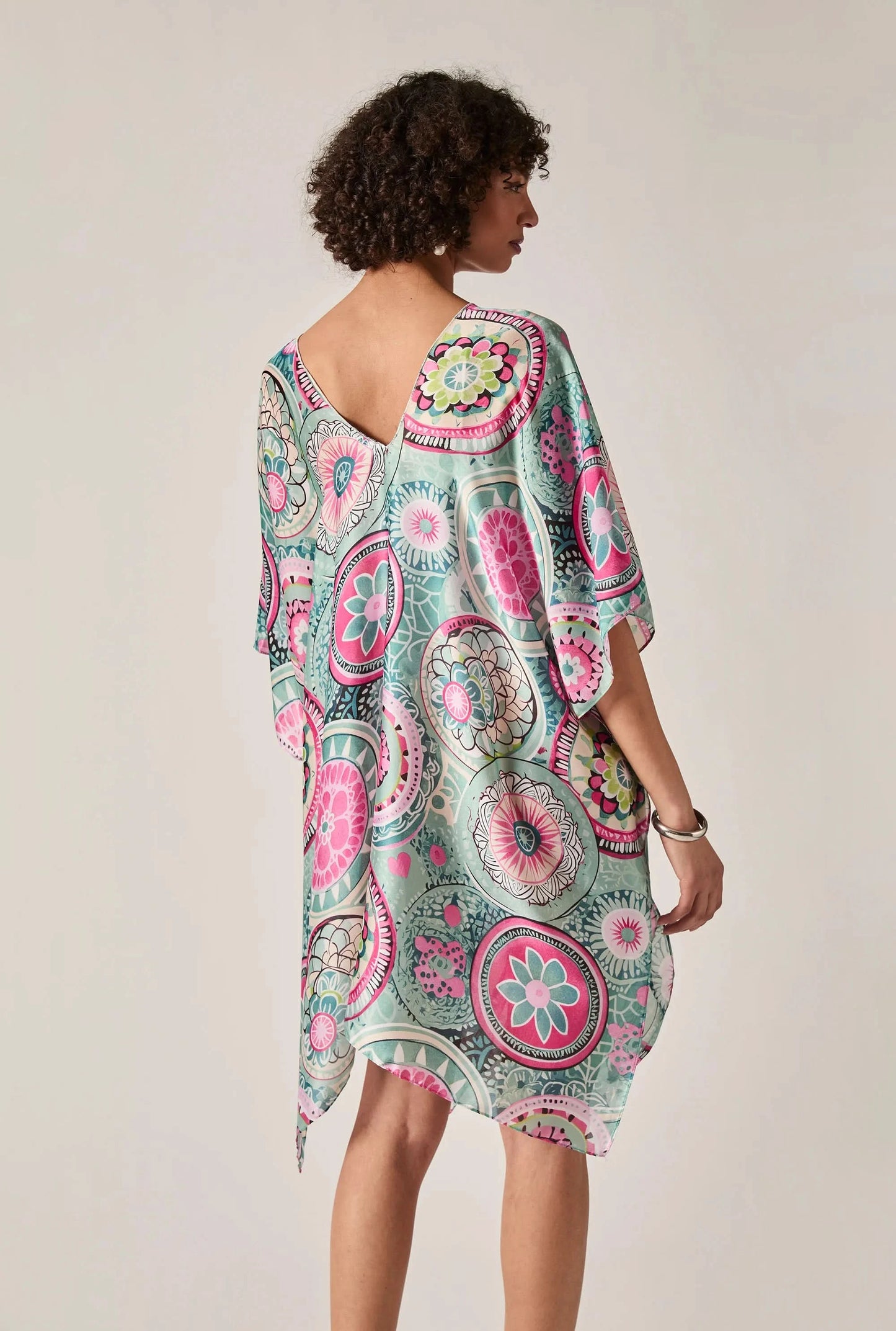 Turquoise Mandala Print Kaftan