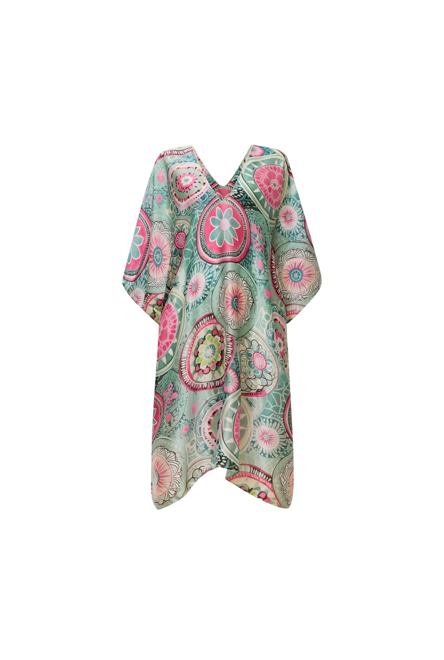 Turquoise Mandala Print Kaftan