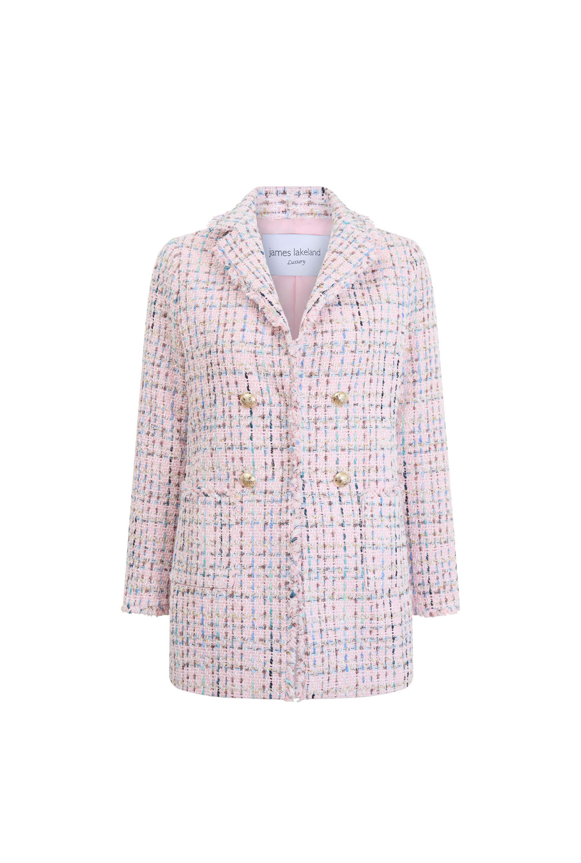 Tweed Detail Blazer in Pink Chic and Stylish Outerwear for Any Occasion James Lakeland