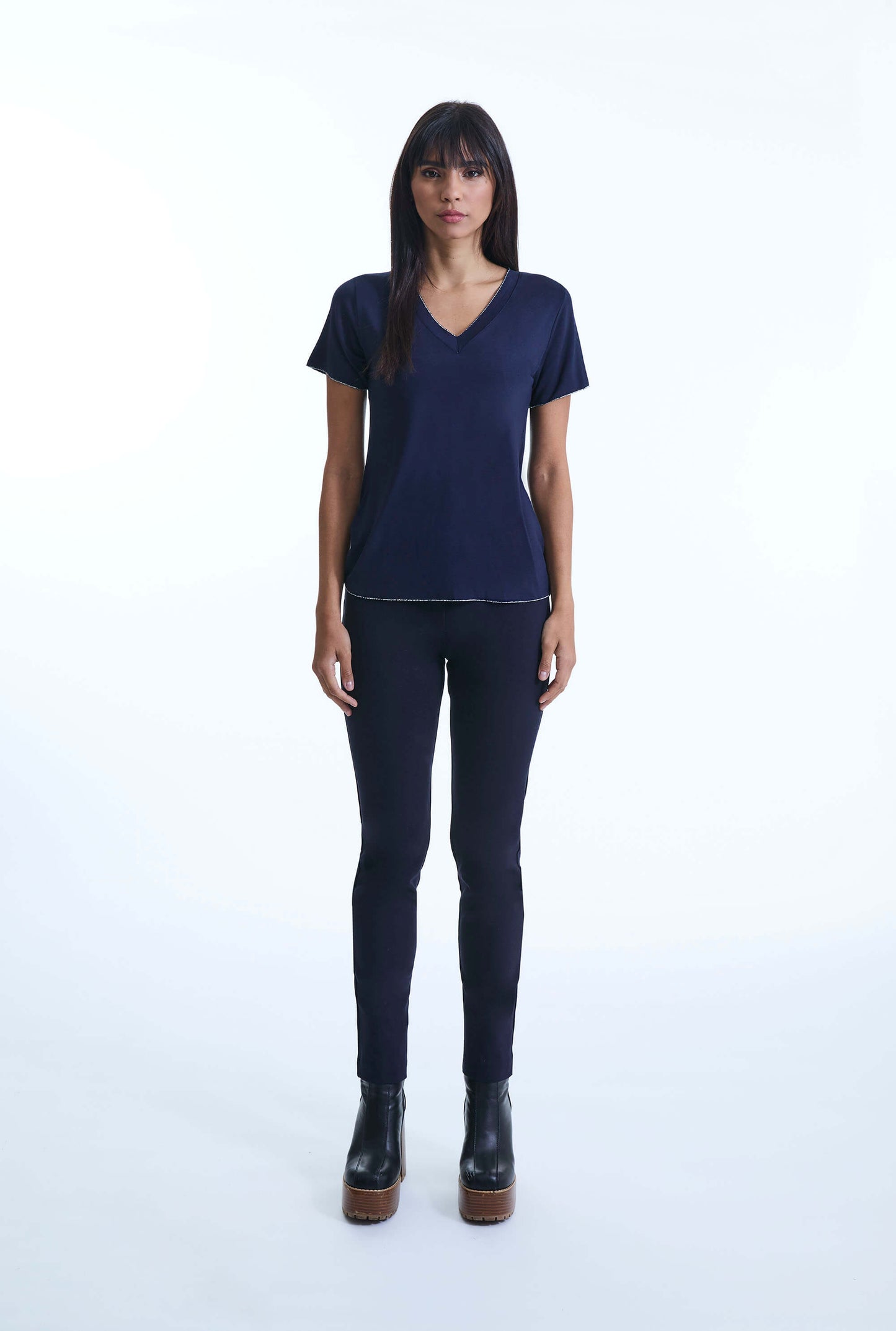 V-neck Navy T-shirt