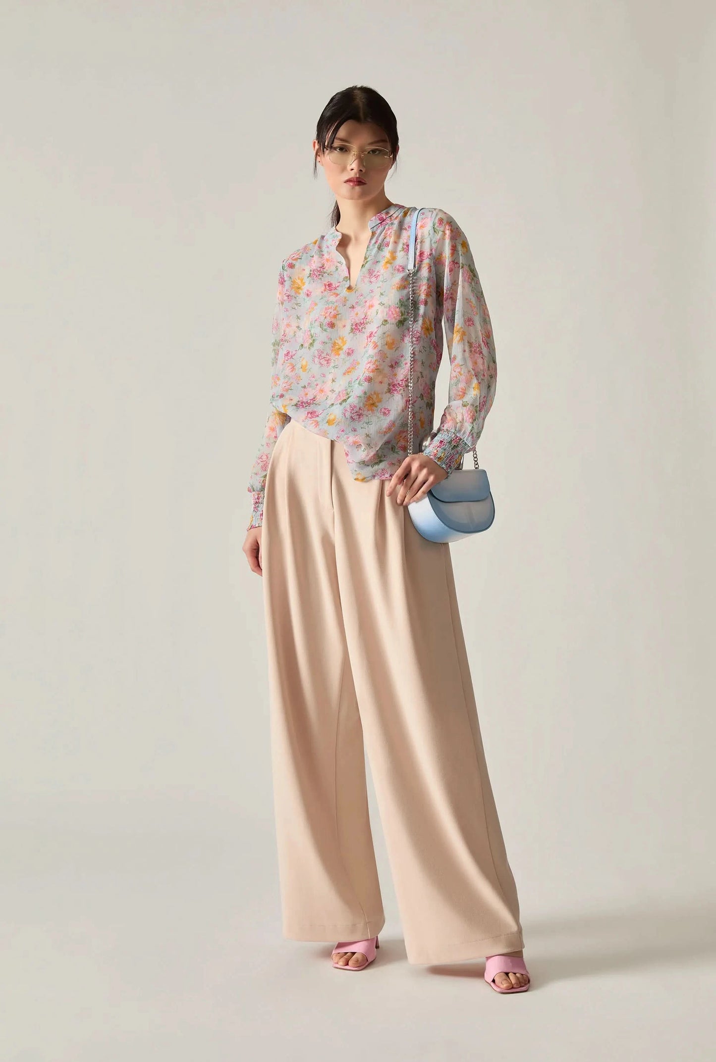 Vintage Floral Print Blouse